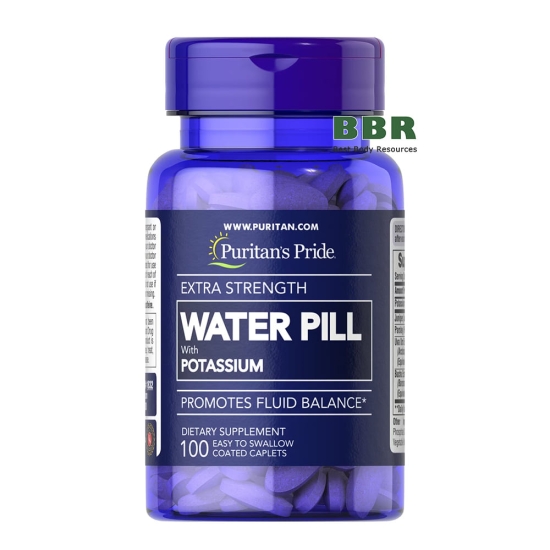 Water Pill with Potassium 100 Tabs, Puritans Pride фото