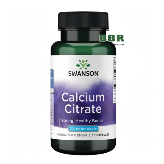 Calcium Citrate 200mg 60 Caps, Swanson фото