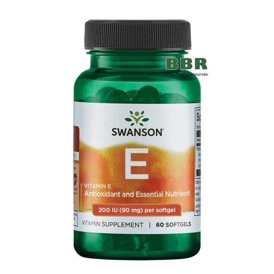 Vitamin E 200iu 90mg 60 Softgels, Swanson фото