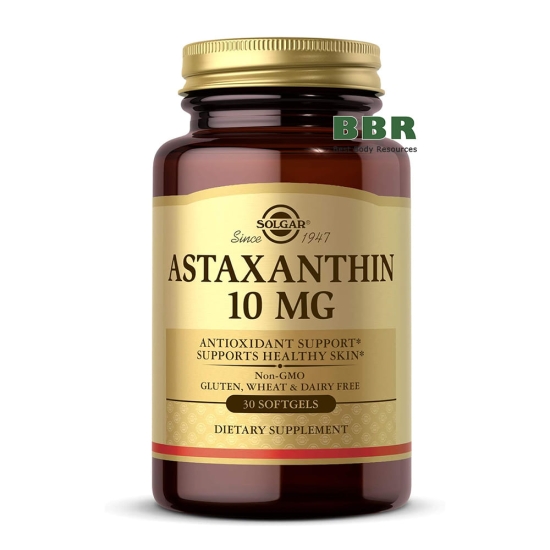Astaxanthin 10mg 30 Softgels, Solgar фото