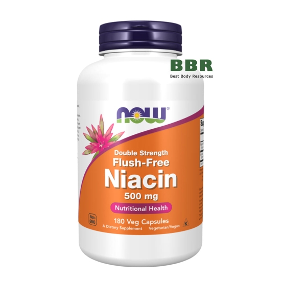 Flush Free Niacin 500mg 180 Veg Caps, NOW Foods фото