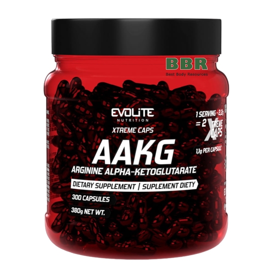 AAKG Arginine Alpha-Ketoglutarate 300 Caps, Evolite фото