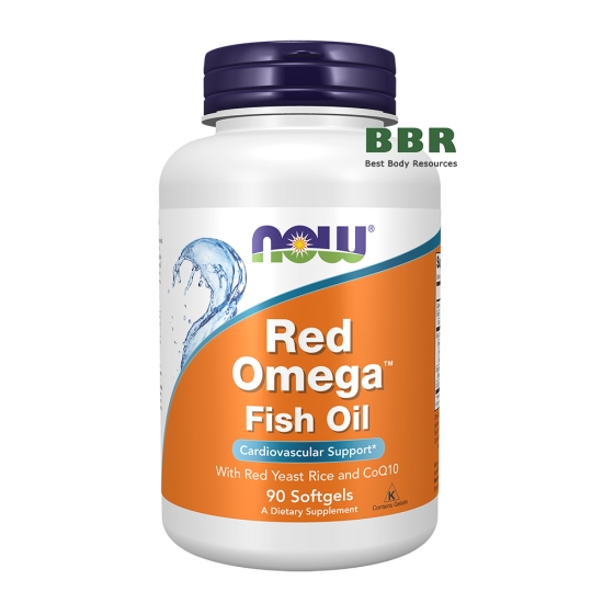 Red Omega with CoQ10 90 Softgels, NOW Foods фото
