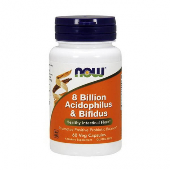 8 Billion Acidophilus & Bifidus 60 Veg Caps, NOW Foods фото