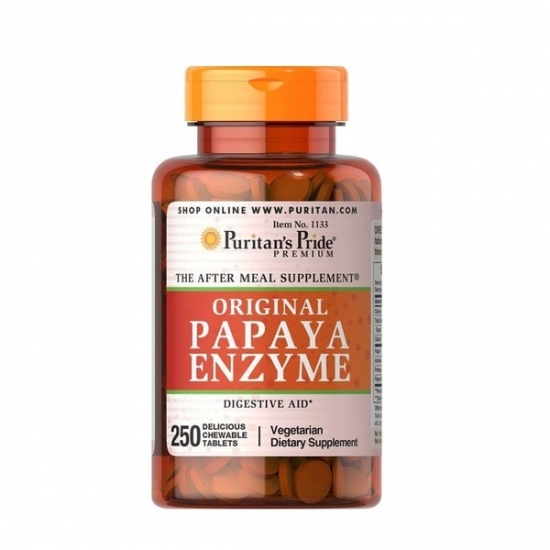 Papaya Enzyme 250 Chewable Tabs, Puritans Pride картинка Papaya Enzyme 250 Chewable Tabs, Puritans Pride фото