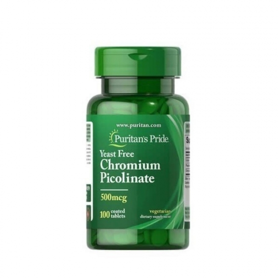 Chromium Picolinate 500mcg 100 Tabs, Puritans Pride фото