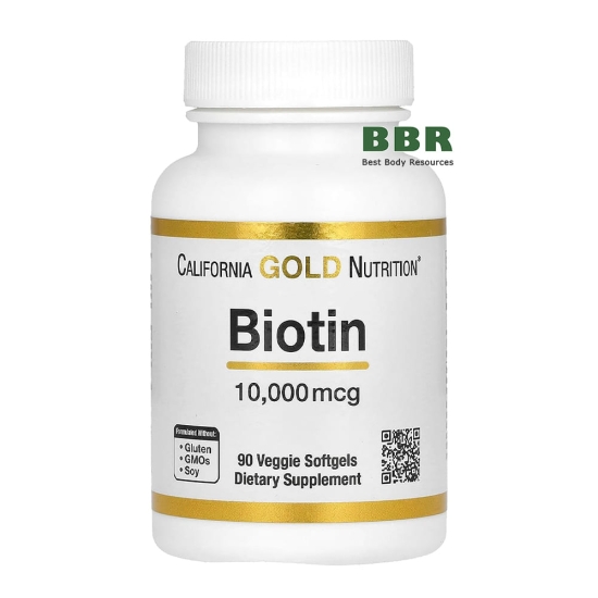 Biotin 10000mcg 90 Softgels, California GOLD Nutrition фото