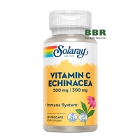 Vitamin C 500mg Echinacea 300mg 60 Veg Caps, Solaray
