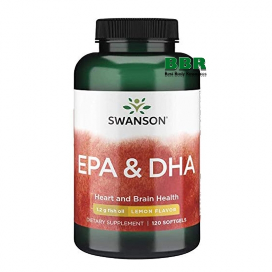 EPA & DHA 1200mg Fish Oil 120 Softgels, Swanson фото