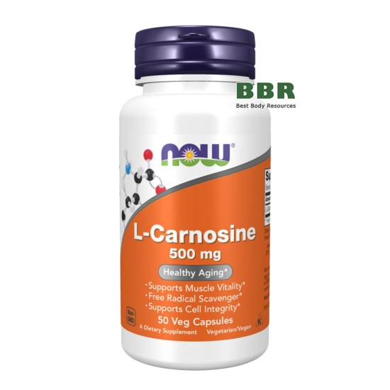 L-Carnosine 500mg 50 Veg Caps, NOW Foods фото