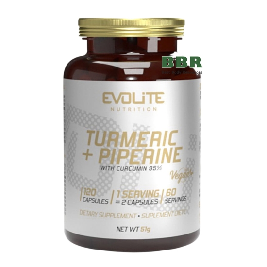 Turmeric plus Piperine 120 Veg Caps, Evolite картинка Turmeric plus Piperine 120 Veg Caps, Evolite фото
