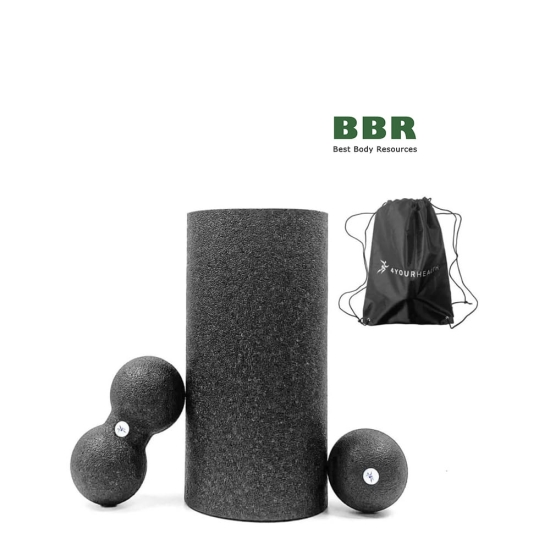 Набор массажных мячей  и роллер 2433 Black, 4YourHealth фото