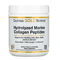 Hydrolyzed Marine Collagen Peptides 500g, California GOLD Nutrition (Unflavored)