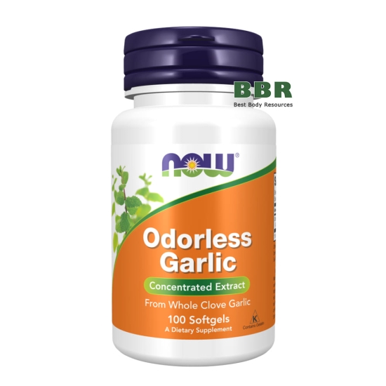 Odorless Garlic 100 Softgels, NOW Foods фото