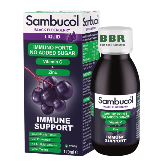Immune Support Immuno Forte Sugar Free 120ml, Sambucol картинка Immune Support Immuno Forte Sugar Free 120ml, Sambucol фото