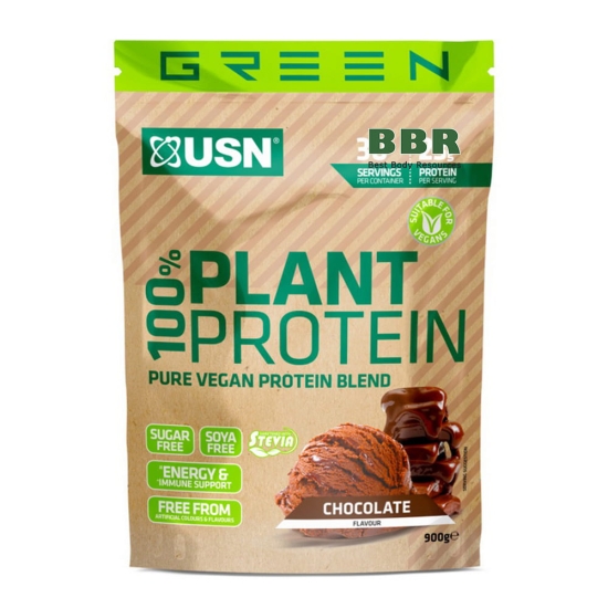 100% Plant Protein 900g, USN картинка 100% Plant Protein 900g, USN фото
