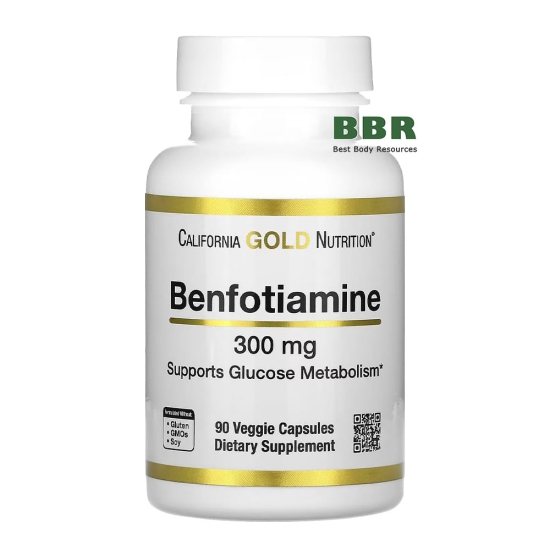 Benfotiamine 300mg 90 Veg Caps, California GOLD Nutrition фото