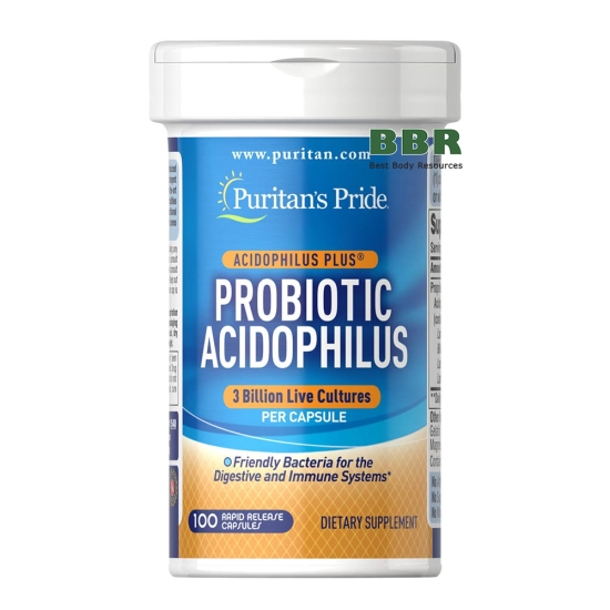 Probiotic Acidophilus 3 Billion Live Cultures 100 Caps, Puritans Pride фото