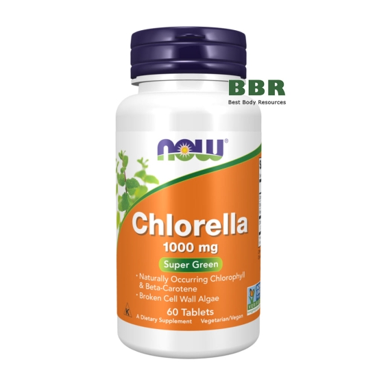Chlorella 1000mg 60 Tabs, NOW Foods фото