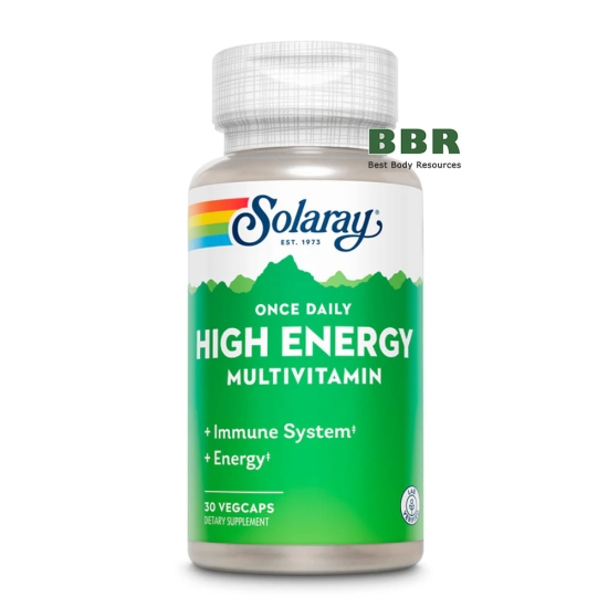 Once Daily High Energy Multivitamin 30 Veg Caps, Solaray фото