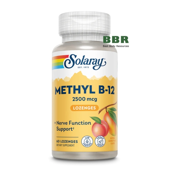 Methyl B-12 2500mcg 60 Lozenges, Solaray фото