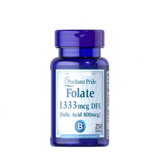 Folic Acid 800mcg 250 Tabs, Puritans Pride фото
