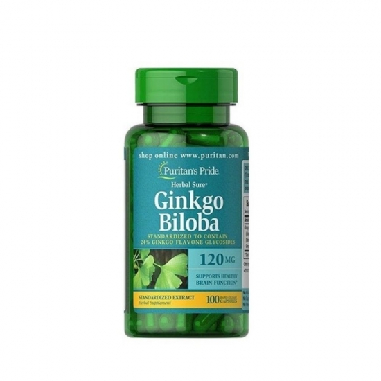 Ginkgo Biloba 120mg 100 Caps, Puritans Pride фото