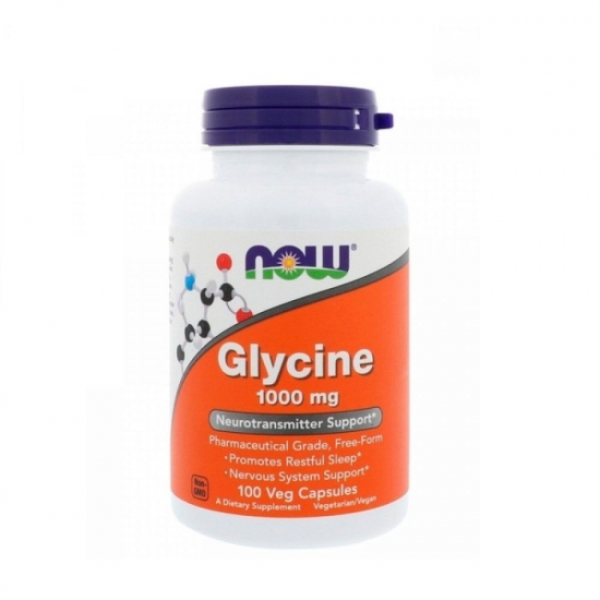 Glycine 1000mg 100 Veg Caps, NOW Foods фото