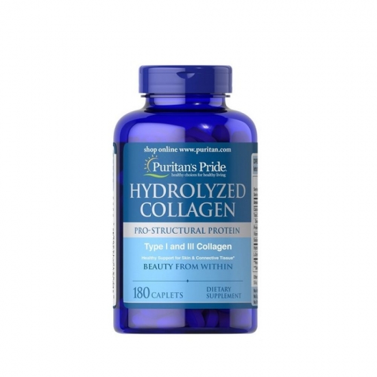Hydrolyzed Collagen 1 and 3 Type 180 Tabs, Puritans Pride фото
