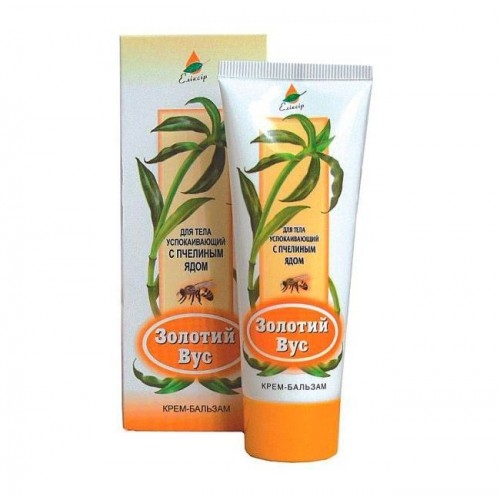 Крем-бальзам «ЗОЛОТОЙ УС» с пчелиным ядом успокаивающий фото