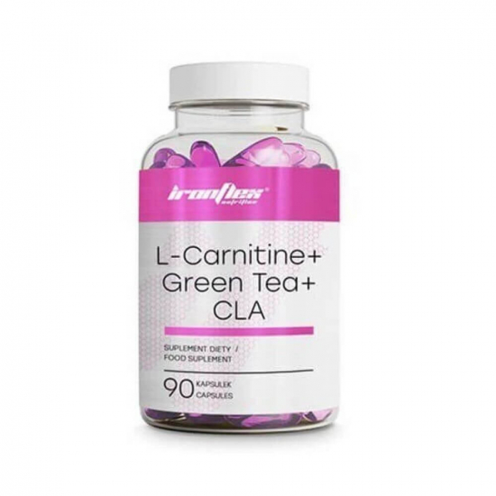 L-Carnitine + Green Tea + CLA 90 caps, IronFlex фото