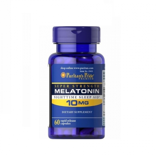 Melatonin 10mg 60 Softgels, Puritans Pride фото