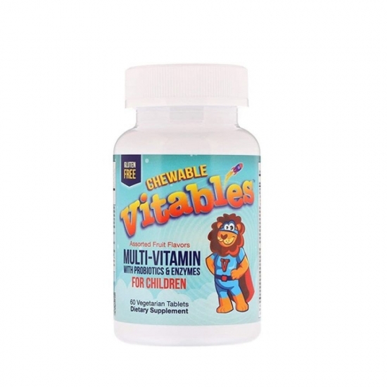 Multi-Vitamin With Probiotics & Enzymes 60 Veg Chewables, Vitables фото