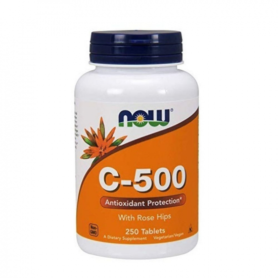 Vitamin C-500 With Rose Hips 250 Tabs, NOW Foods фото