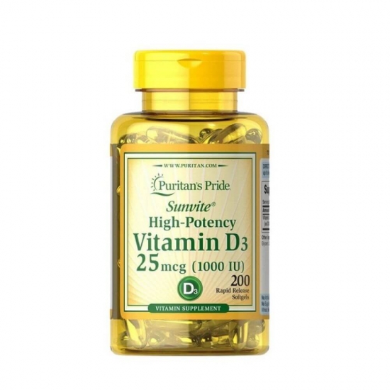 Vitamin D3 1000iu 200 Softgels, Puritans Pride картинка Vitamin D3 1000iu 200 Softgels, Puritans Pride фото